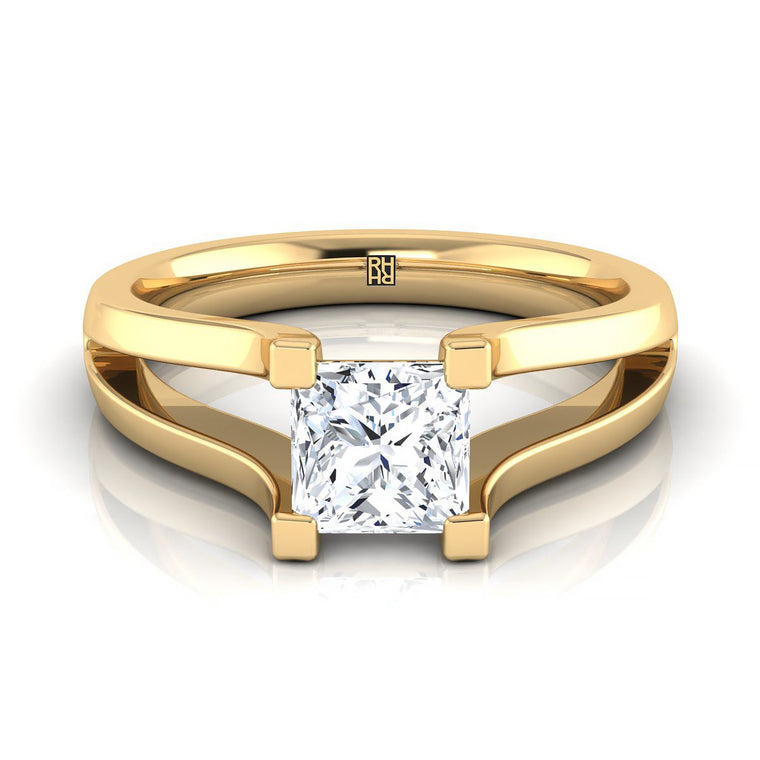 The Lorelei Select Solitaire Princess Cut Lab Diamond Engagement Ring in 18K Yellow Gold