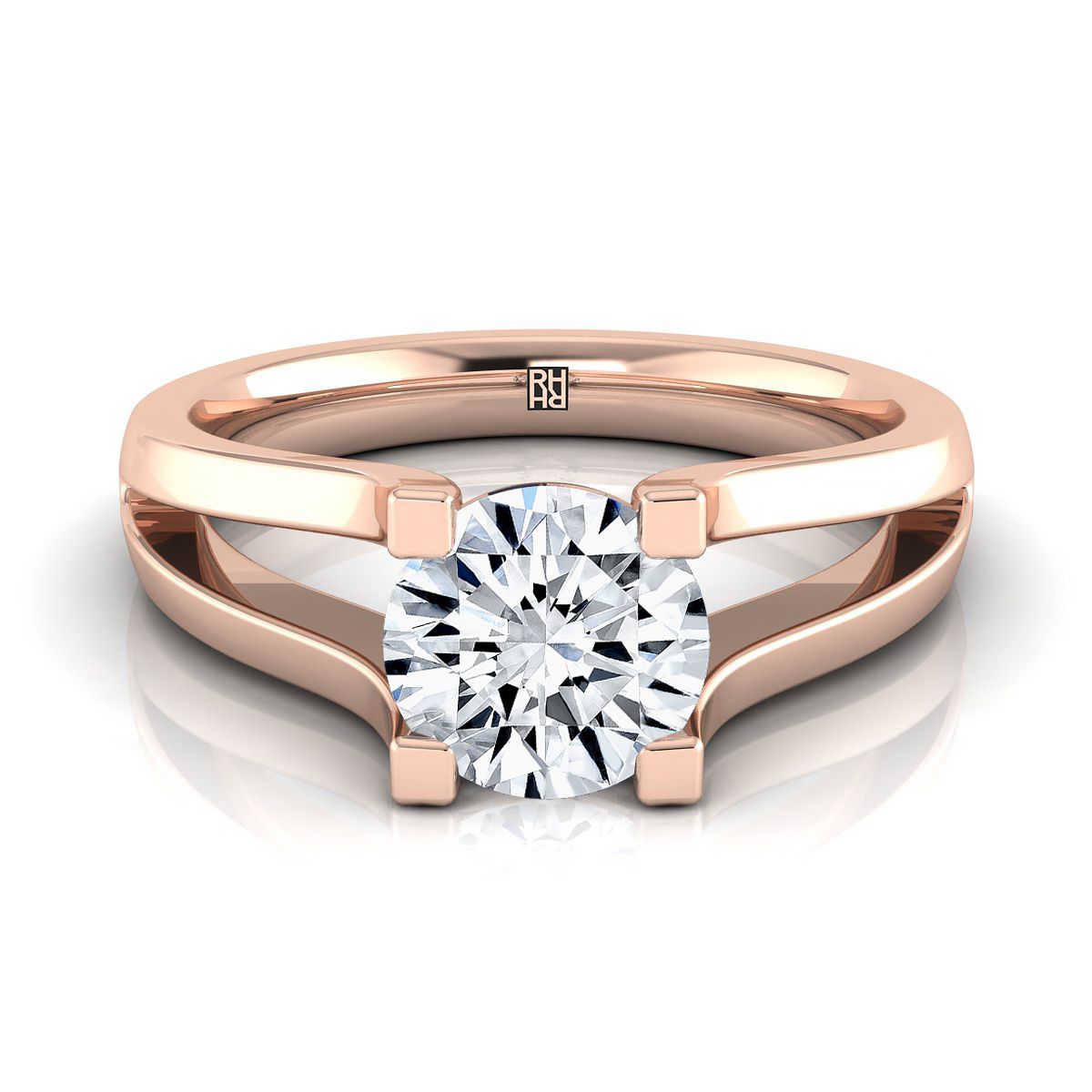The Lorelei round engagement ring setting in 14K Rose Gold | RockHer