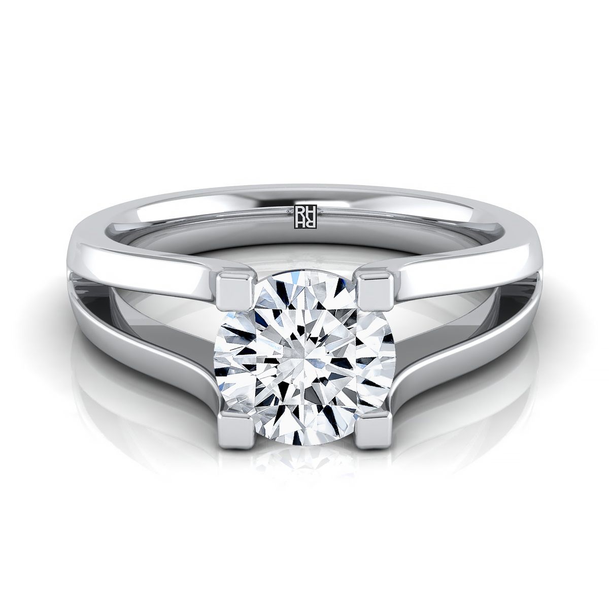 The Lorelei round engagement ring setting in Platinum | RockHer