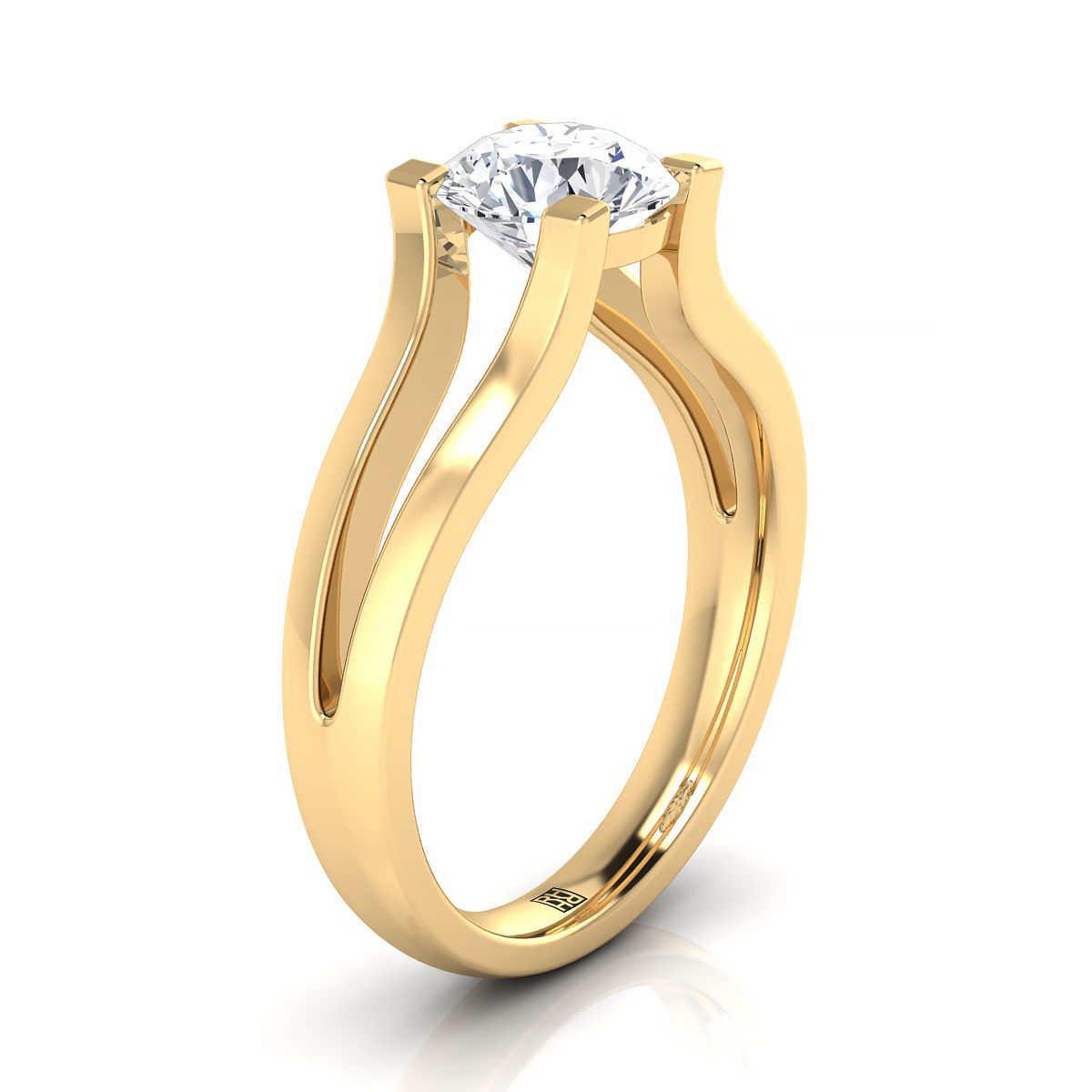 Select Solitaire styling on The Lorelei round engagement ring setting | RockHer