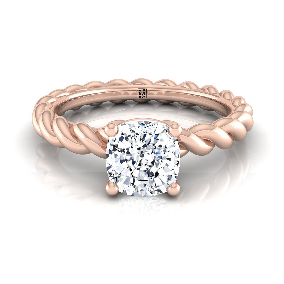 The Maggie cushion engagement ring setting in 14K Rose Gold | RockHer