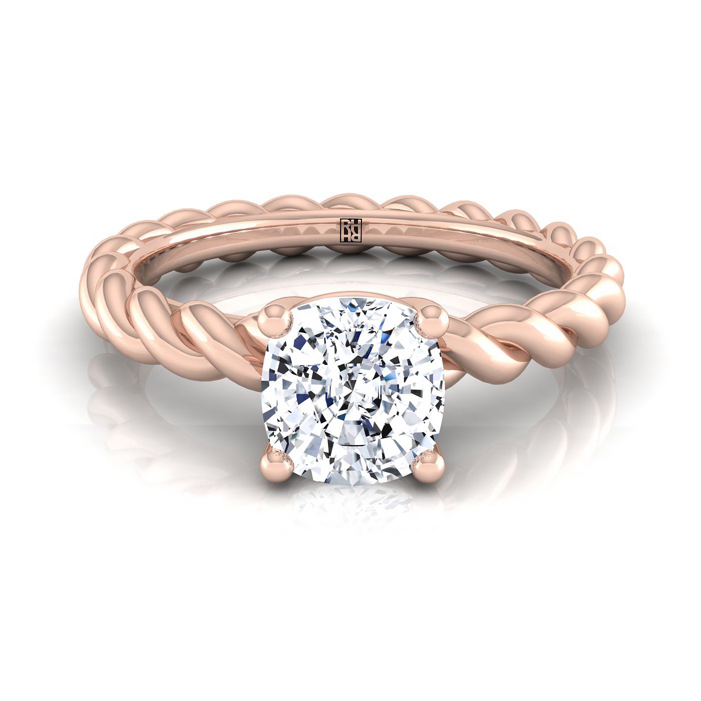 The Maggie Select Vintage Milgrain Solitaire Engagement Ring with Lab Diamond in 14K Rose Gold - view 1