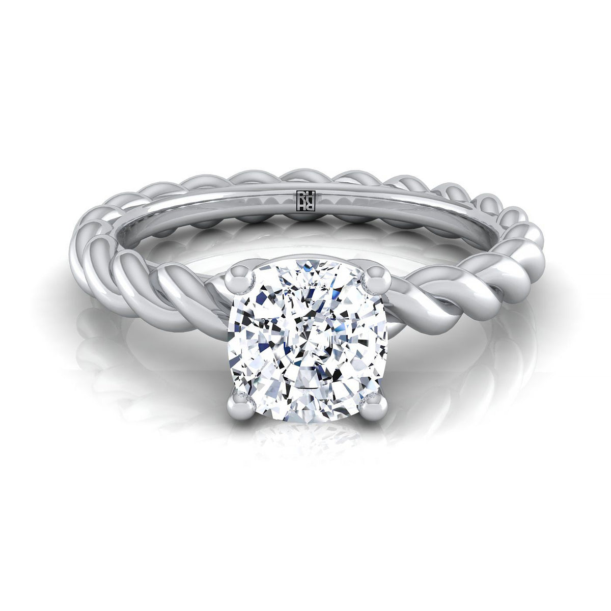 The Maggie cushion engagement ring setting in Platinum | RockHer