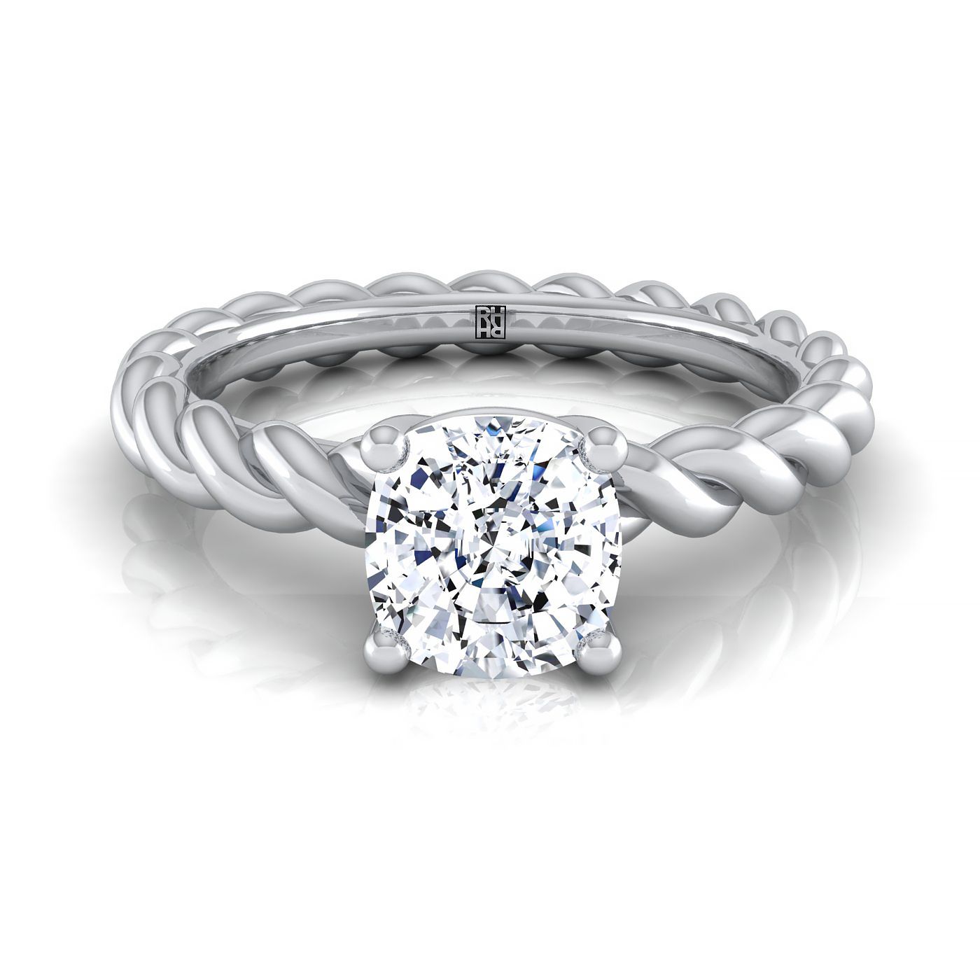 The Maggie Select Vintage Milgrain Solitaire Engagement Ring with Lab Diamond in 18K White Gold - view 1