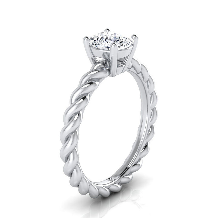 The Maggie Select Vintage Milgrain Solitaire Engagement Ring with Lab Diamond in 18K White Gold - view 2