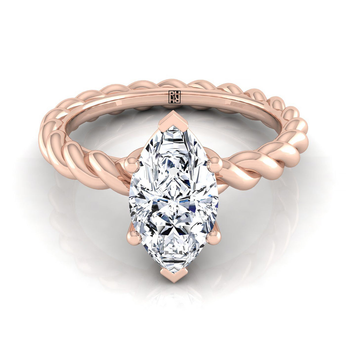 The Maggie marquise engagement ring setting in 14K Rose Gold | RockHer