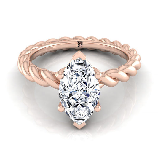 The Maggie Select Vintage Milgrain Solitaire Engagement Ring with Lab Diamond in 14K Rose Gold - view 1
