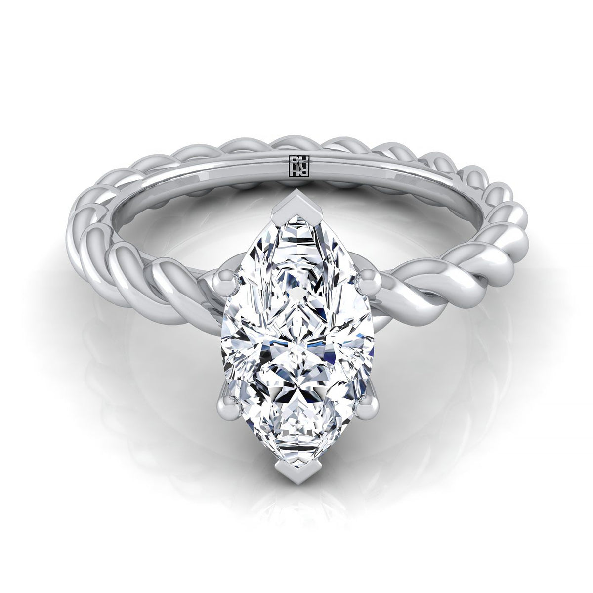The Maggie marquise engagement ring setting in Platinum | RockHer