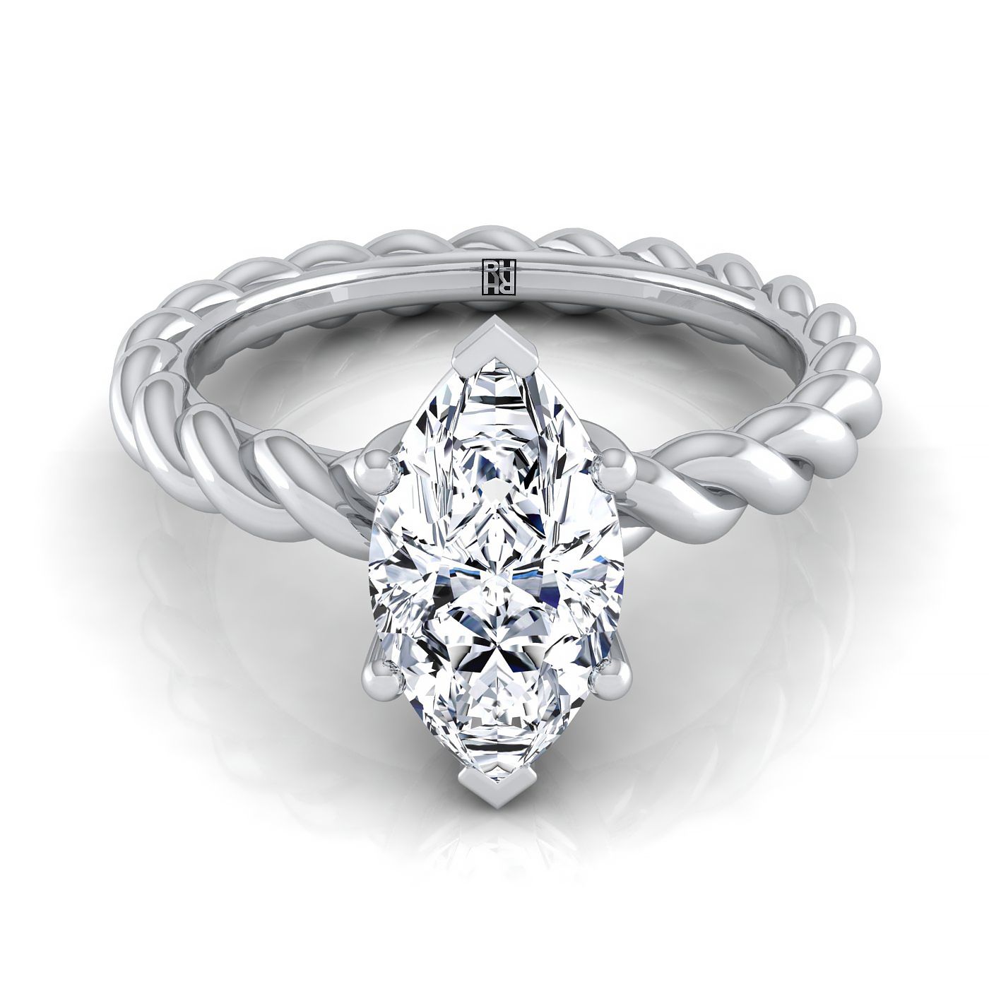 The Maggie Select Vintage Milgrain Solitaire Engagement Ring with Lab Diamond in 18K White Gold - view 1