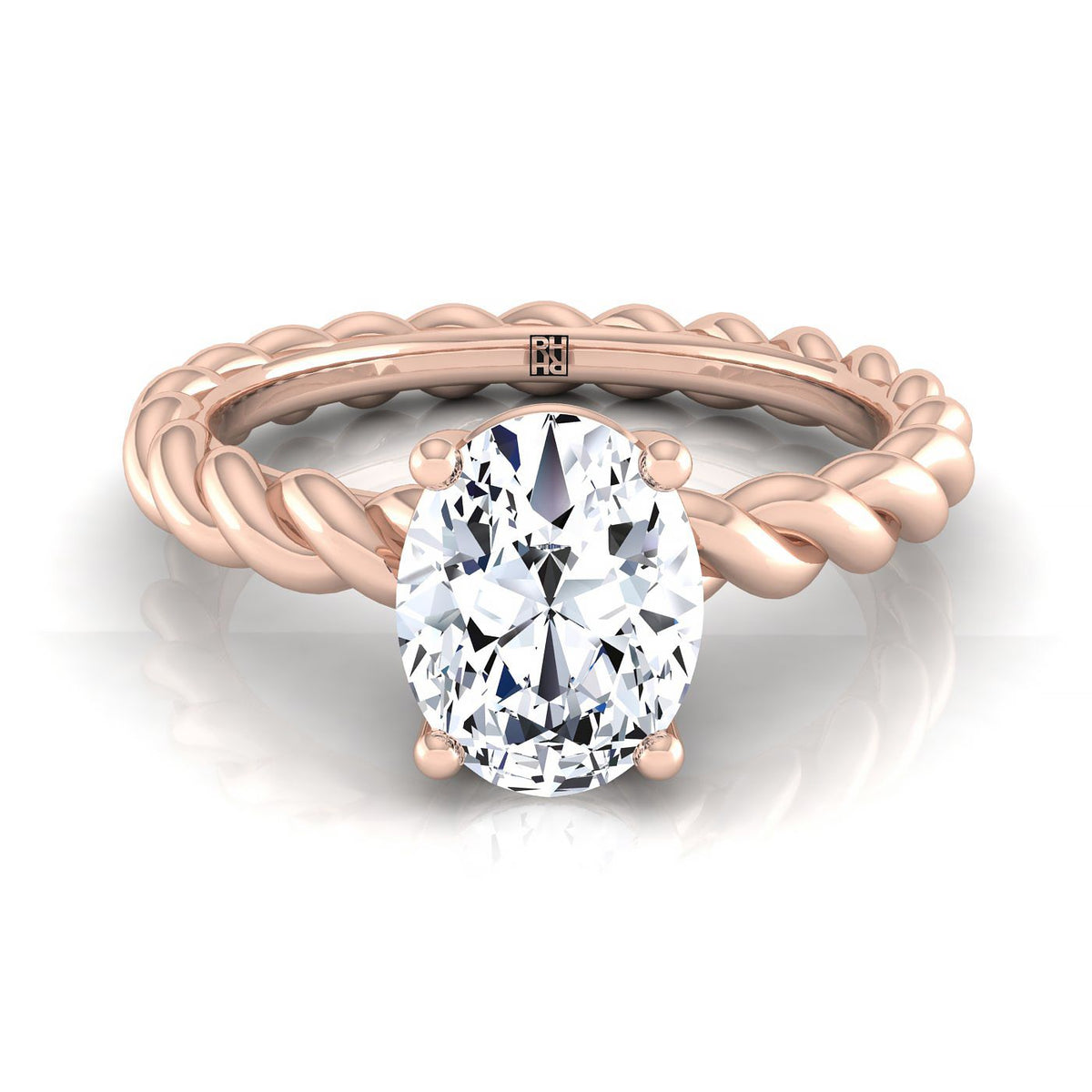 The Maggie oval engagement ring setting in 14K Rose Gold | RockHer