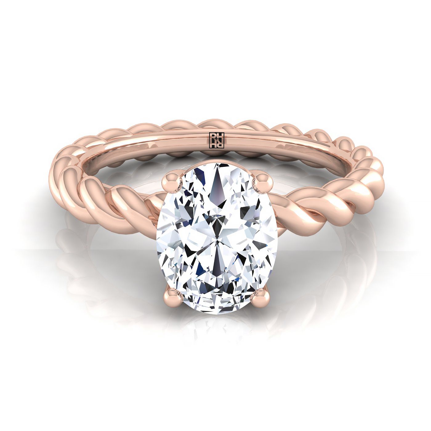 The Maggie Select Vintage Milgrain Solitaire Engagement Ring with Lab Diamond in 14K Rose Gold - view 1