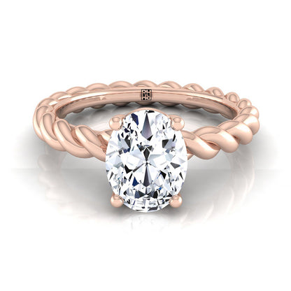 The Maggie Select Vintage Milgrain Solitaire Engagement Ring with Lab Diamond in 14K Rose Gold - view 1