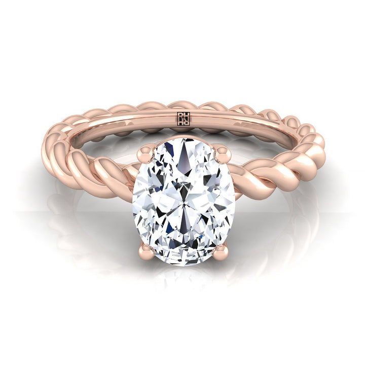 The Maggie Select Vintage Milgrain Solitaire Engagement Ring with Lab Diamond in 14K Rose Gold - view 1