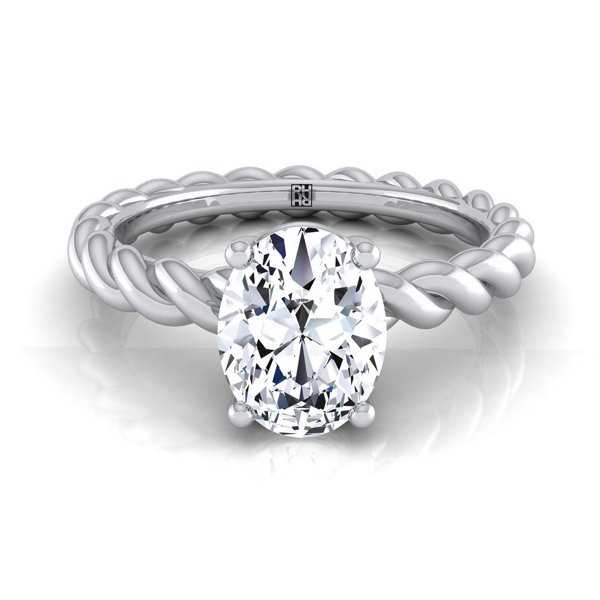The Maggie oval engagement ring setting in 18K White Gold | RockHer