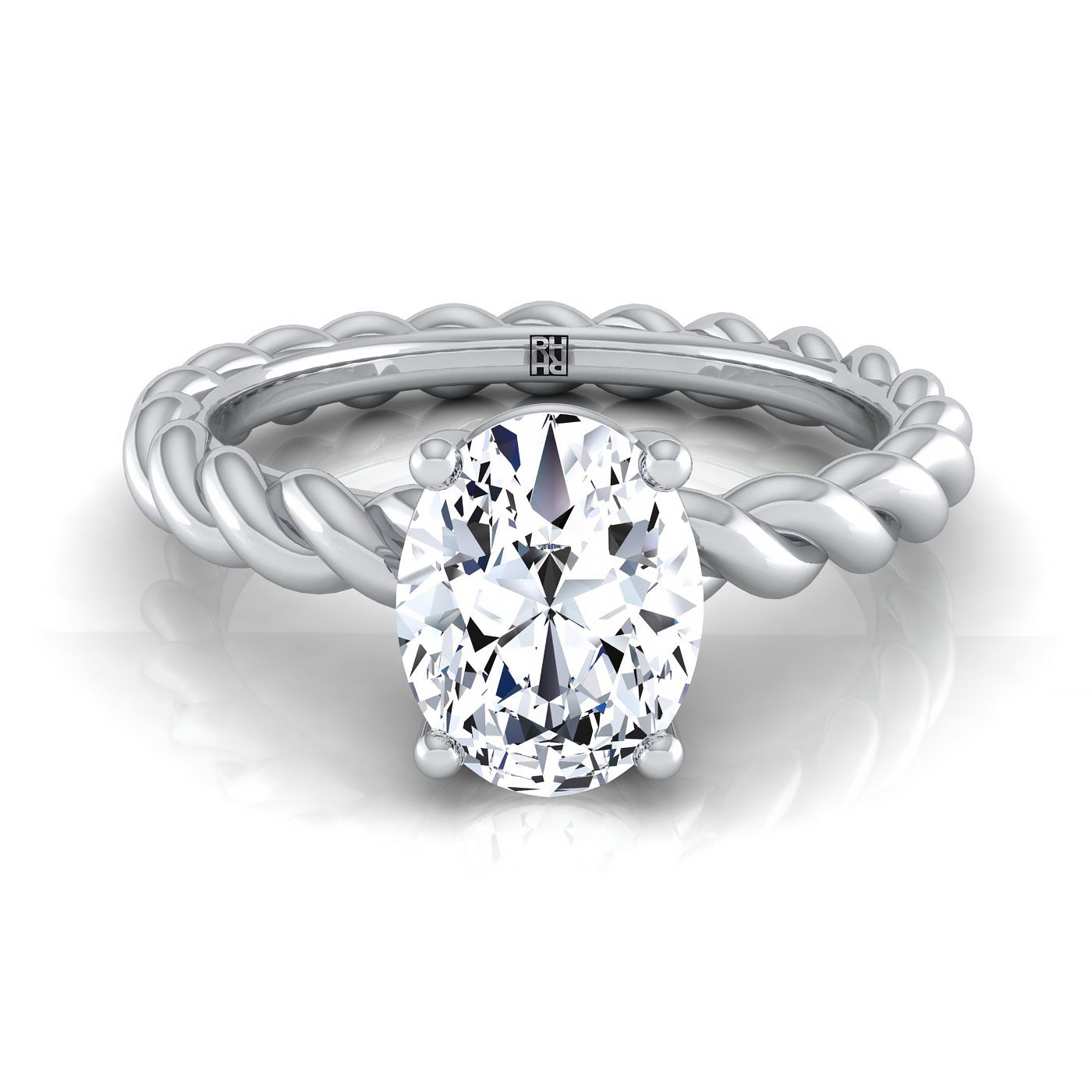 The Maggie Select Vintage Milgrain Solitaire Engagement Ring with Lab Diamond in 18K White Gold - view 1