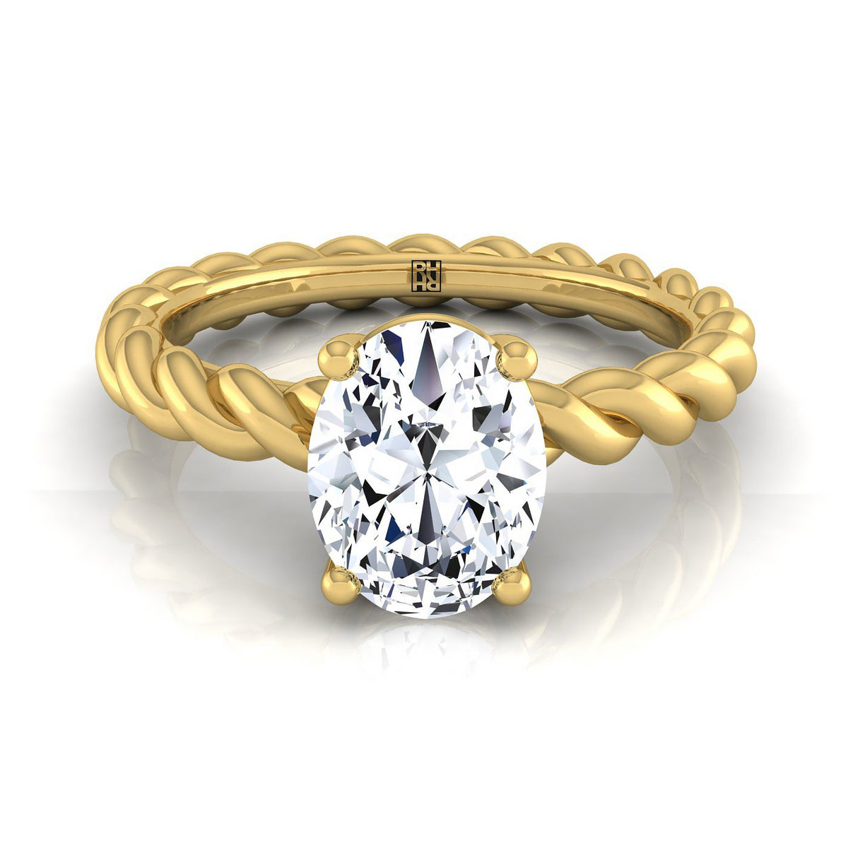 The Maggie oval engagement ring setting in 18K Yellow Gold | RockHer