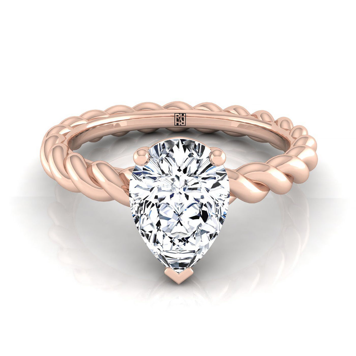The Maggie pear engagement ring setting in 14K Rose Gold | RockHer