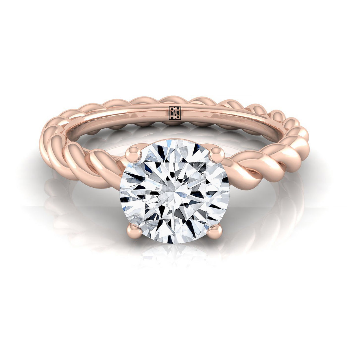 The Maggie round engagement ring setting in 14K Rose Gold | RockHer