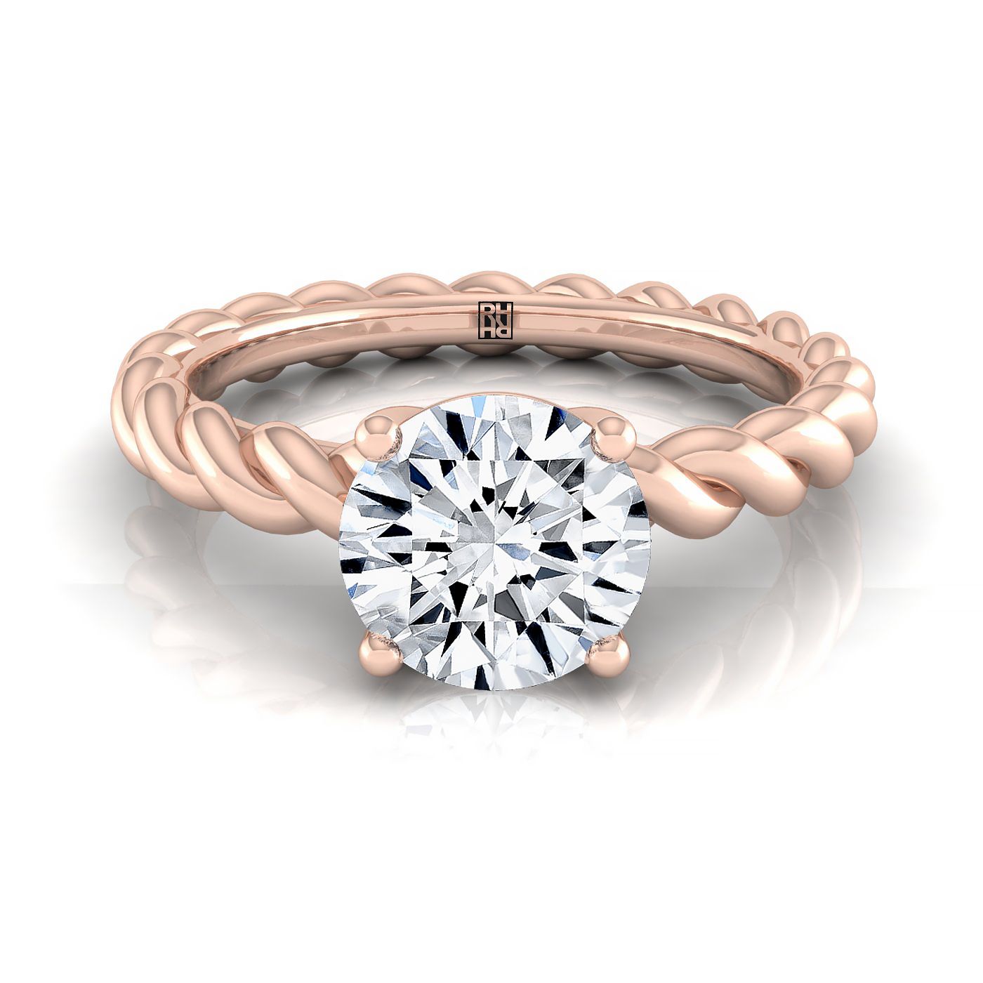 The Maggie Select Vintage Milgrain Solitaire Engagement Ring with Lab Diamond in 14K Rose Gold - view 1