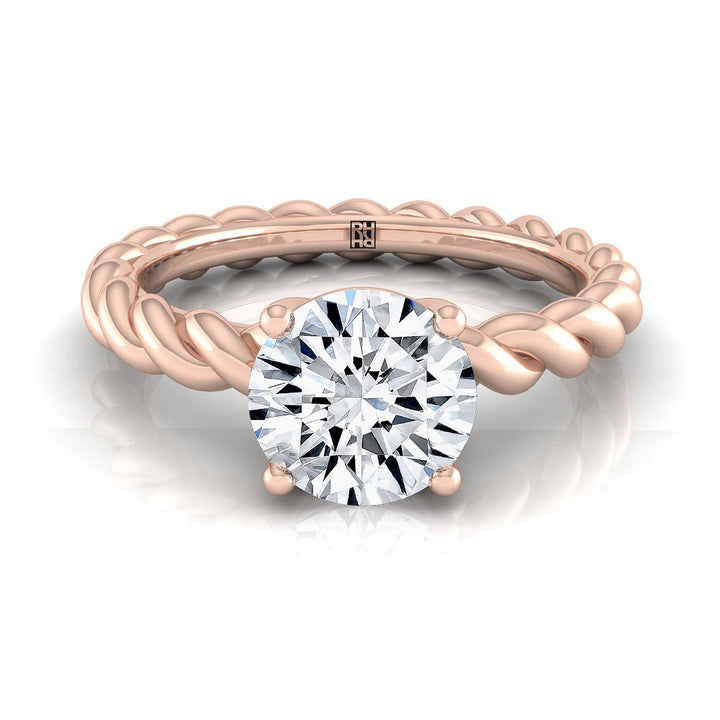 The Maggie Select Vintage Milgrain Solitaire Engagement Ring with Lab Diamond in 14K Rose Gold - view 1