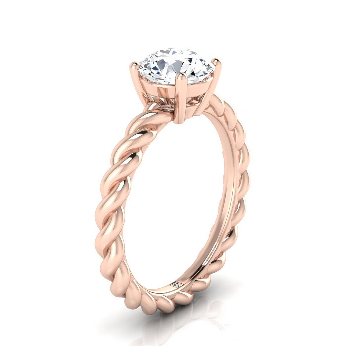 Select Twisted Rope Solitaire styling on The Maggie round engagement ring setting | RockHer