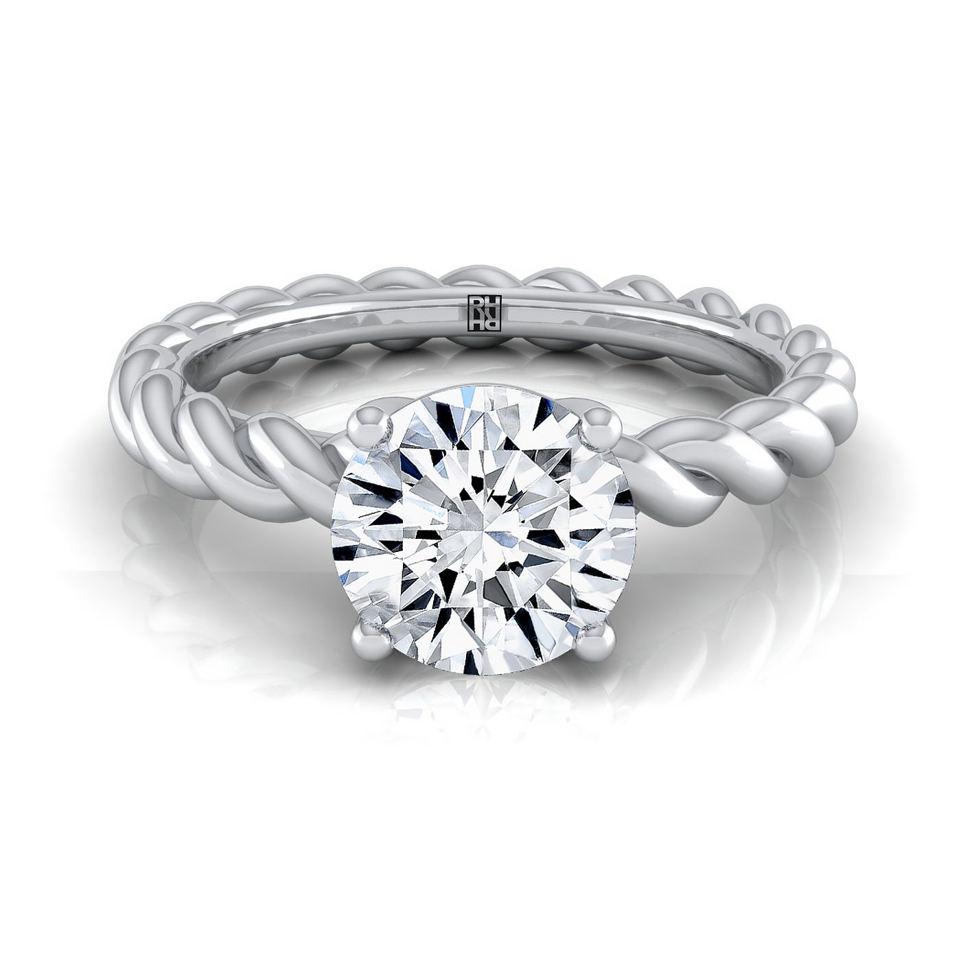 The Maggie Select Vintage Milgrain Solitaire Engagement Ring with Lab Diamond in 18K White Gold - view 1