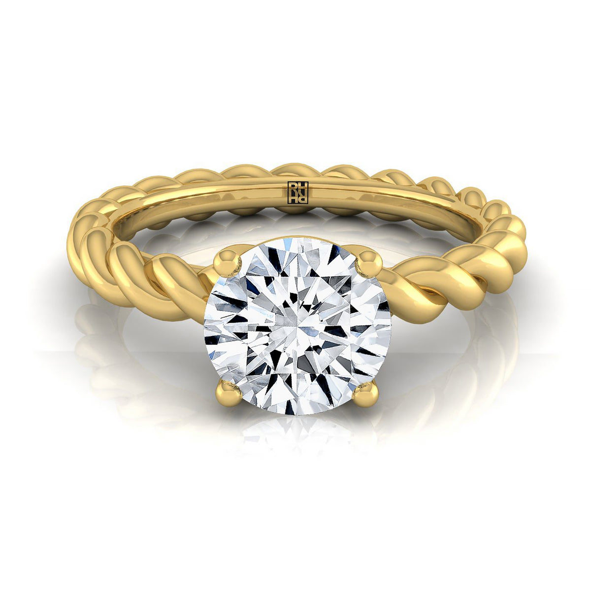 The Maggie round engagement ring setting in 18K Yellow Gold | RockHer