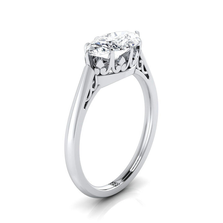 The Natalia Select Vintage Scroll Solitaire Engagement Ring with Lab Diamond in Platinum - view 2