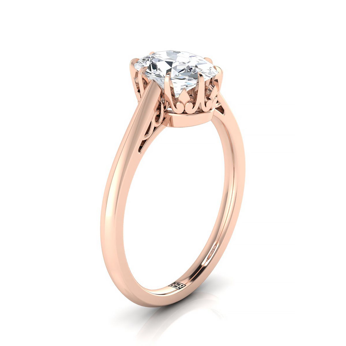 Select Vintage Scroll Solitaire styling on The Natalia oval engagement ring setting | RockHer