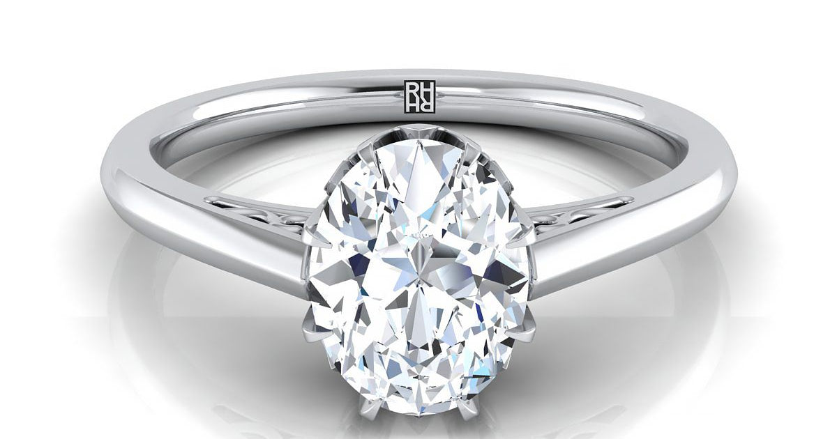 Natalia Solitaire Setting, 18K White Gold | RockHer