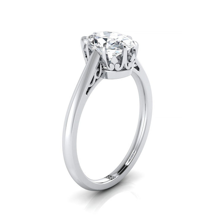 The Natalia Select Vintage Scroll Solitaire Engagement Ring with Lab Diamond in Platinum - view 2