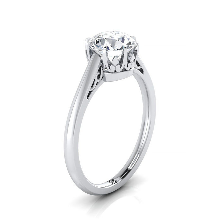 The Natalia Select Vintage Scroll Solitaire Engagement Ring with Lab Diamond in Platinum - view 2