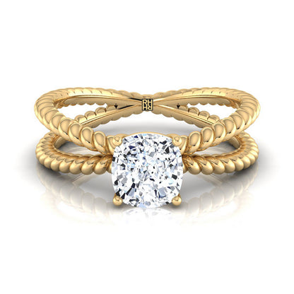 The Nona Select Vintage Solitaire Engagement Ring with Lab Diamond in 18K Yellow Gold - view 1