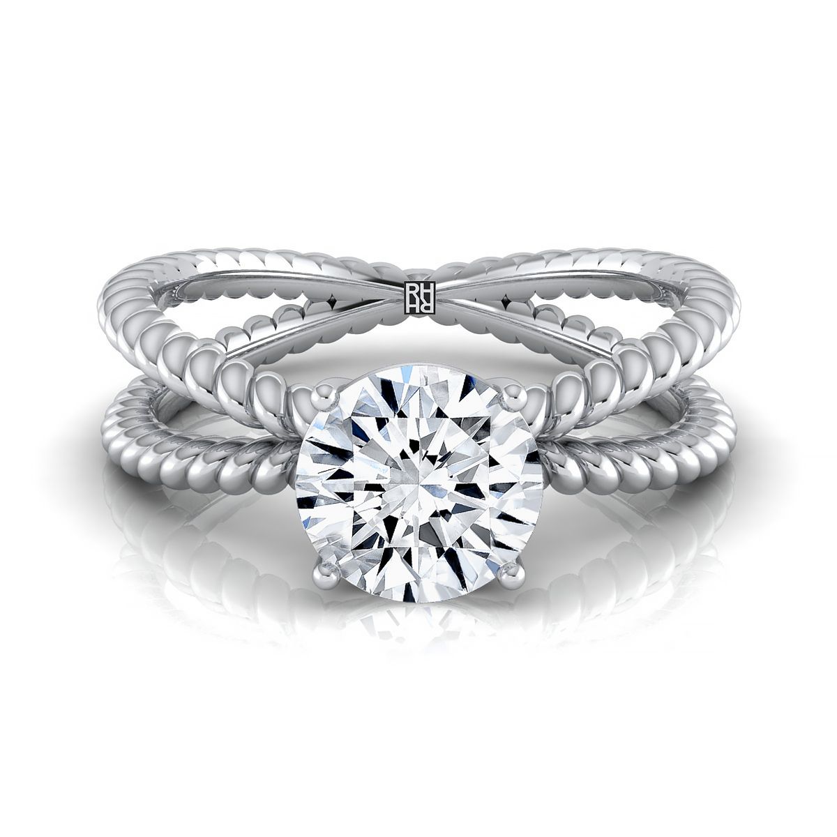 The Nona round engagement ring setting in Platinum | RockHer