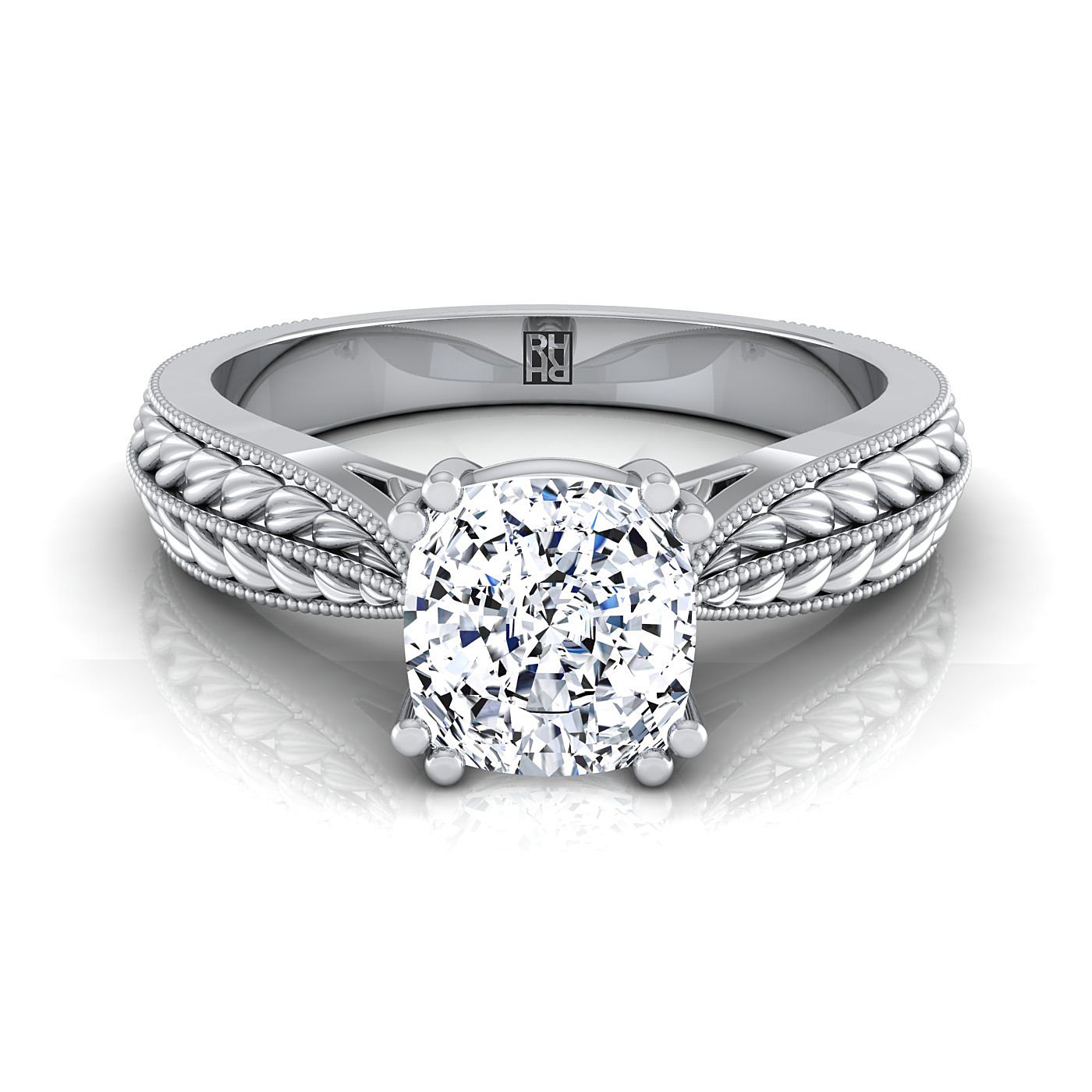 The Ophelia Select Three Stone Engagement Ring with Lab Diamond in Platinum - view 1