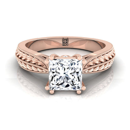 The Ophelia Select Three Stone Engagement Ring with Lab Diamond in 14K Rose Gold - view 1