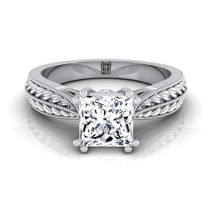 The Ophelia Select Three Stone Engagement Ring with Lab Diamond in 18K White Gold - view 1