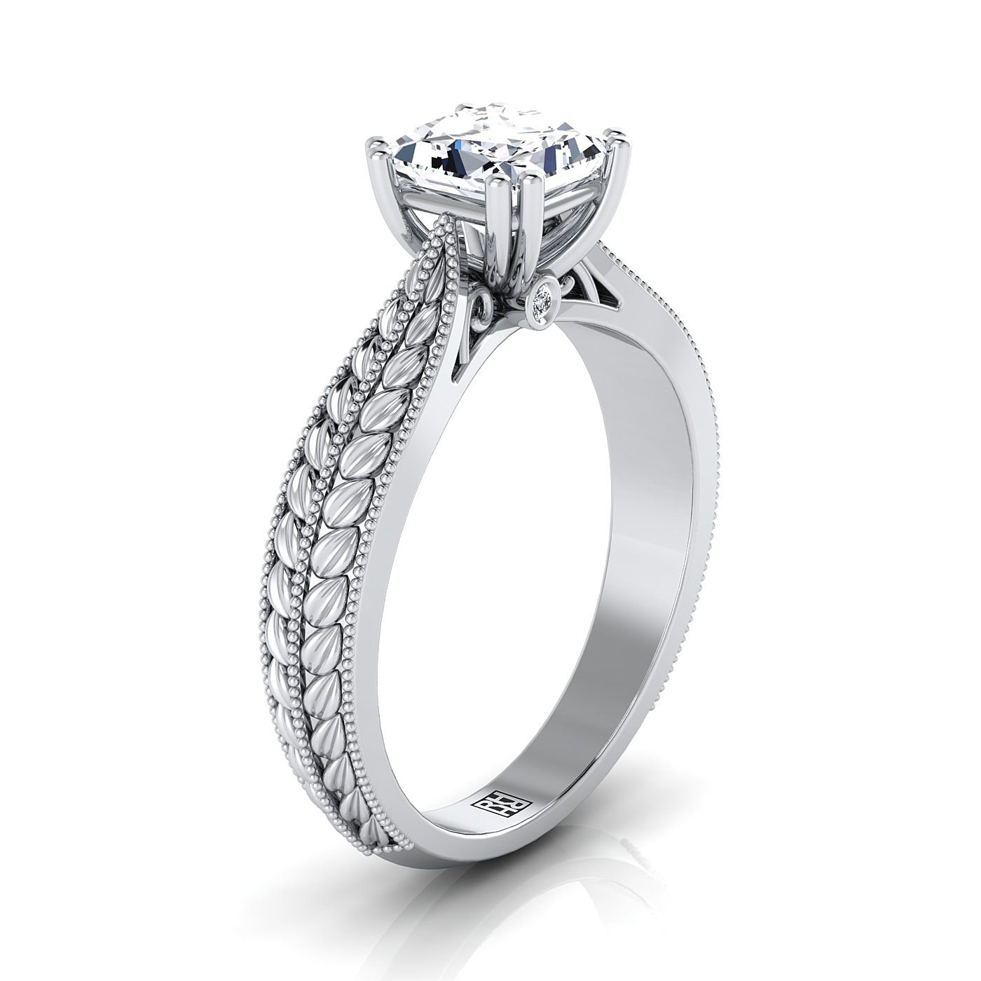 Select Three Stone styling on The Ophelia princess engagement ring setting | RockHer