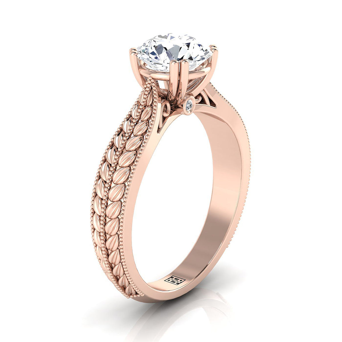 Select Three Stone styling on The Ophelia round engagement ring setting | RockHer