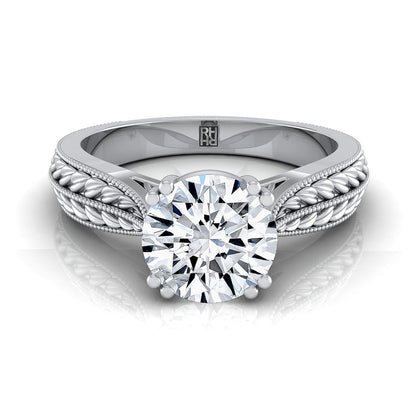 The Ophelia Select Three Stone Engagement Ring with Lab Diamond in Platinum - view 1