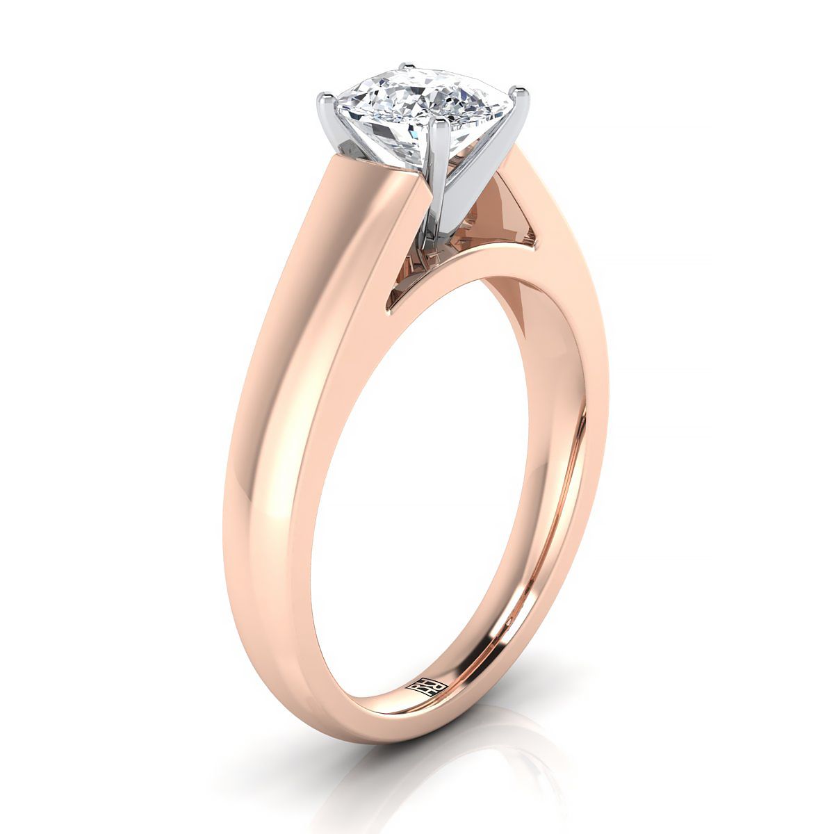 Select Solitaire Cut styling on The Carly cushion engagement ring setting | RockHer