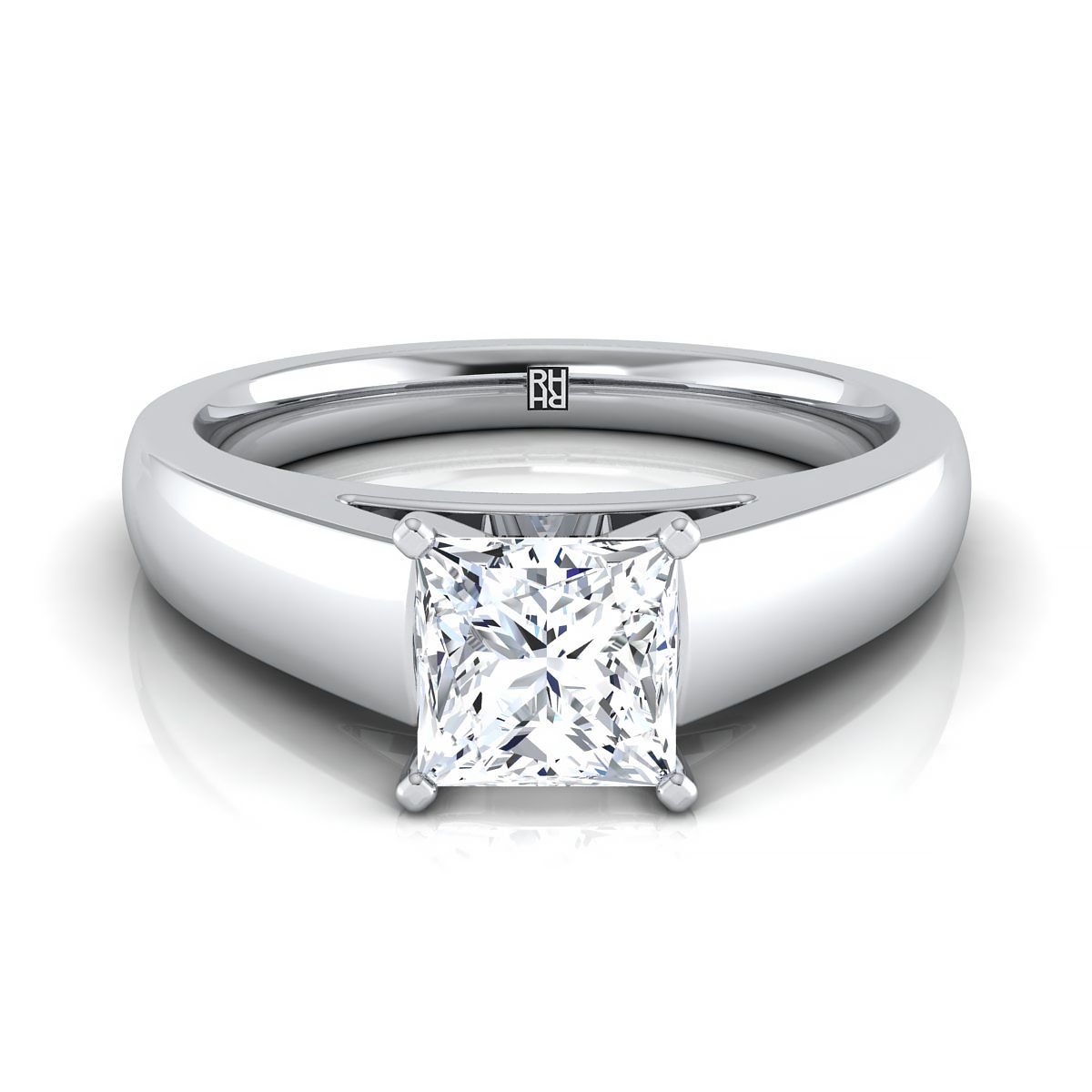 The Carly princess engagement ring setting in Platinum | RockHer