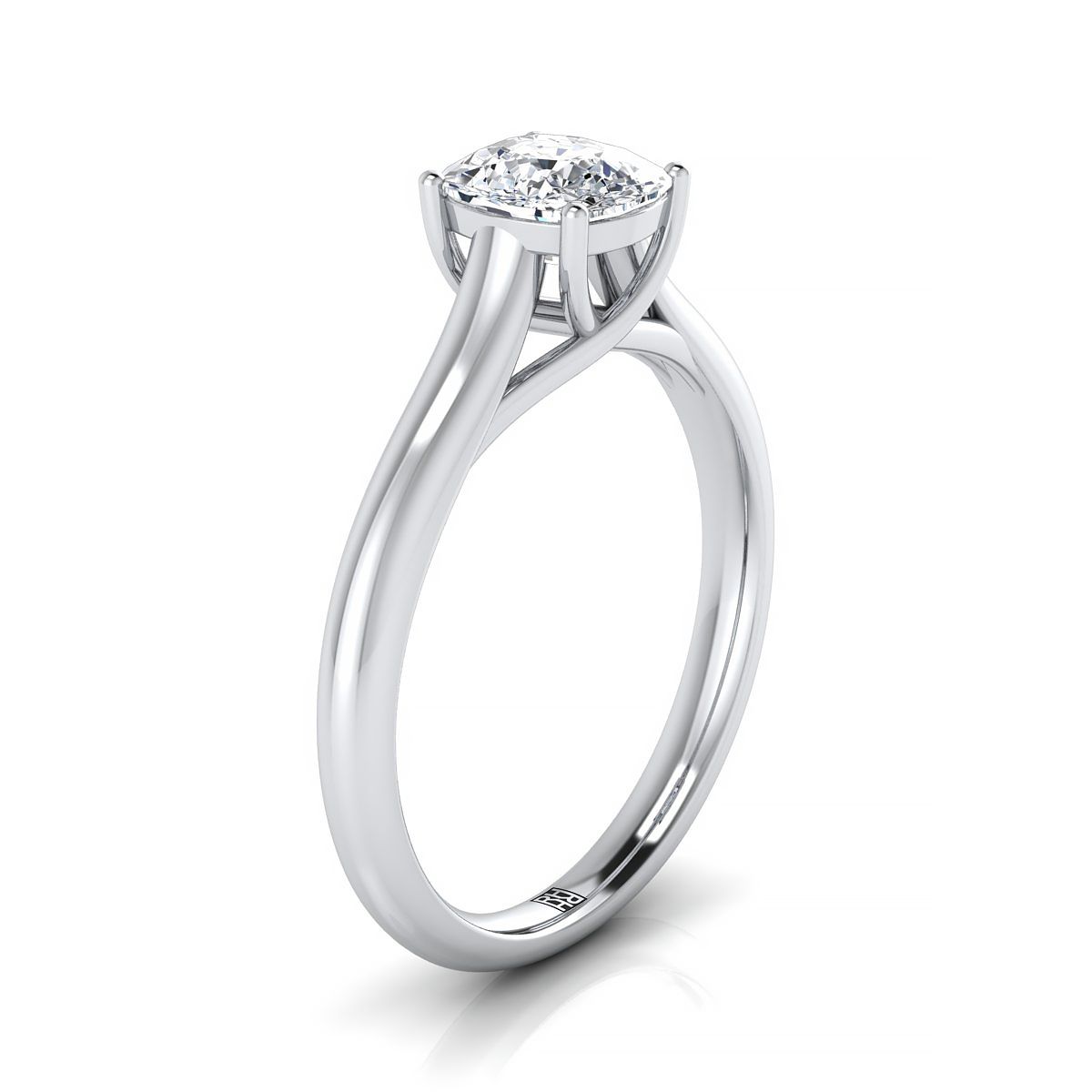 Select Solitaire Cut styling on The Quinn cushion engagement ring setting | RockHer