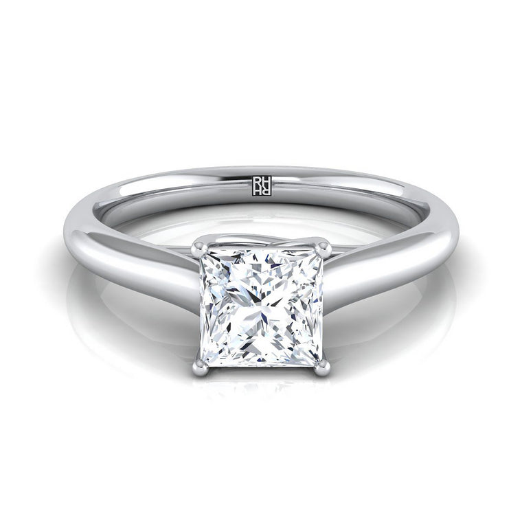 The Quinn Select Solitaire Princess Cut Lab Diamond Engagement Ring in 18K White Gold