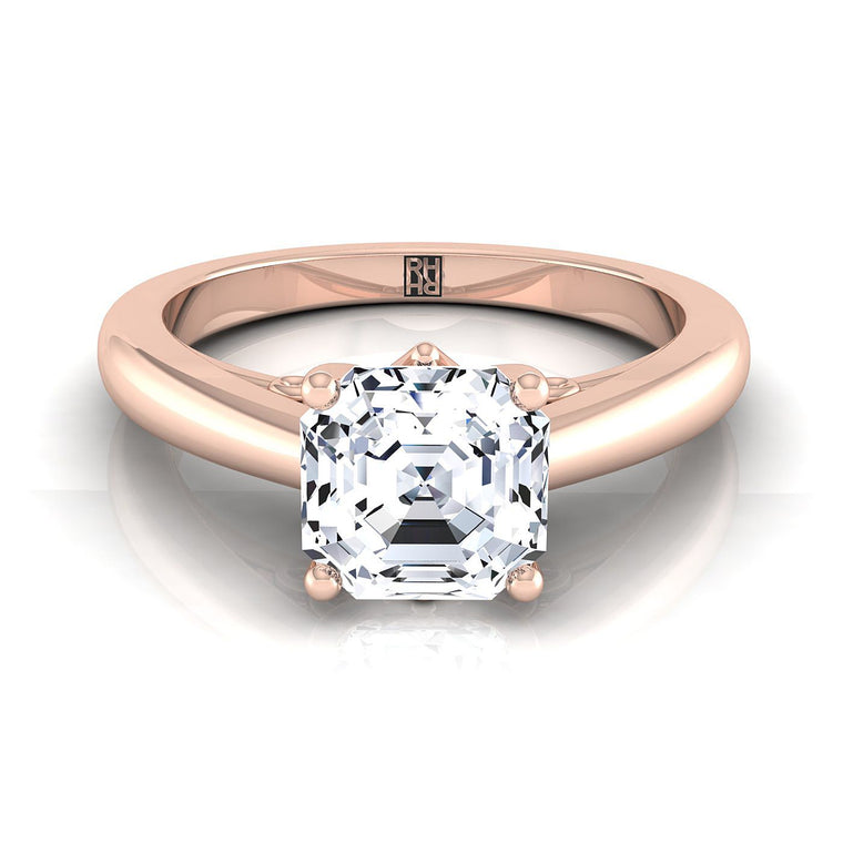 The Rio Select Solitaire Asscher Cut Lab Diamond Engagement Ring in 14K Rose Gold