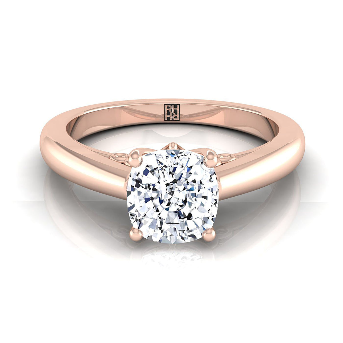 The Rio cushion engagement ring setting in 14K Rose Gold | RockHer