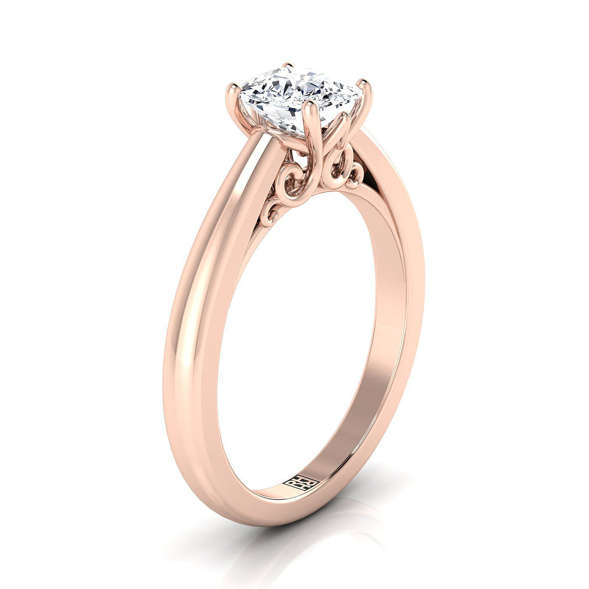 Select Solitaire Cut styling on The Rio cushion engagement ring setting | RockHer