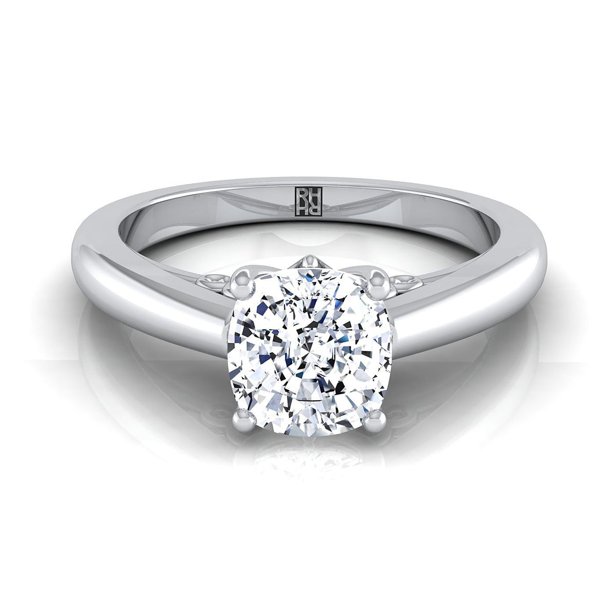 The Rio cushion engagement ring setting in Platinum | RockHer