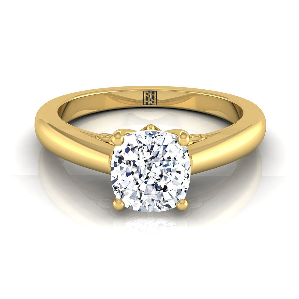 The Rio cushion engagement ring setting in 18K Yellow Gold | RockHer