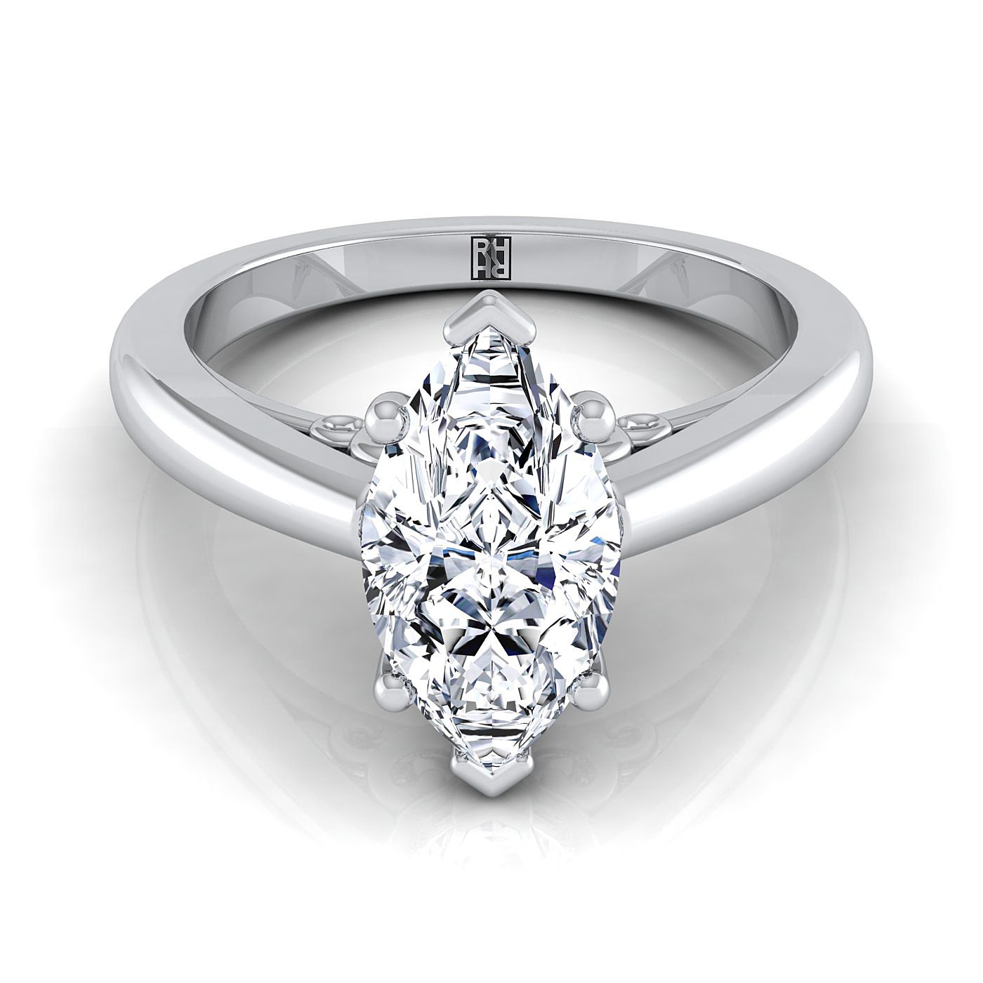 The Rio Select Solitaire Engagement Ring with Lab Diamond in 18K White Gold - view 1